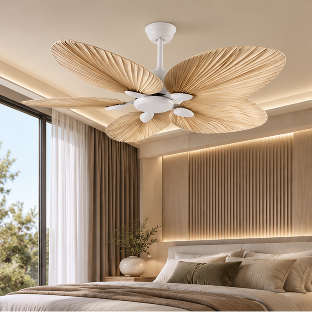 Royelux Tropical Palm Leaf Ceiling Fan With Light And Remote Control