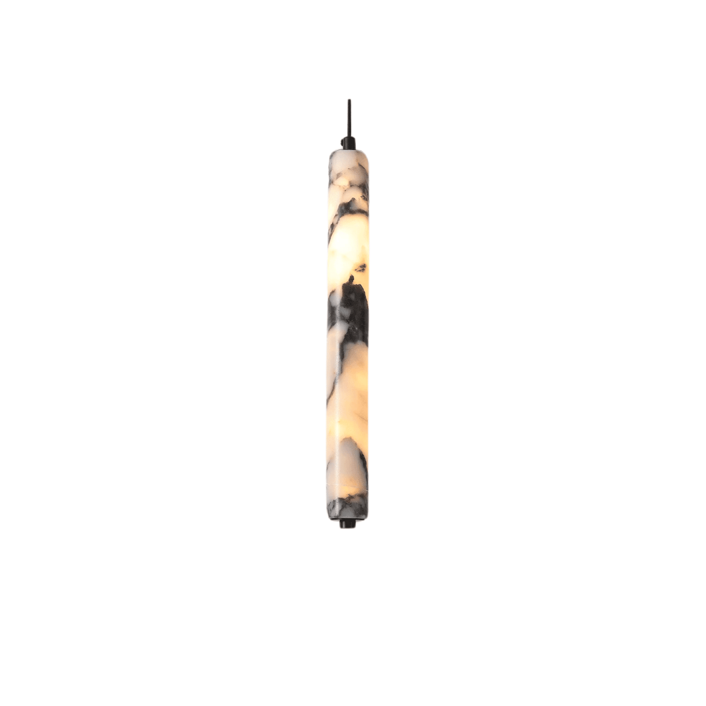 Luxury Black Cylinder Natural Stone Pendant Lamp