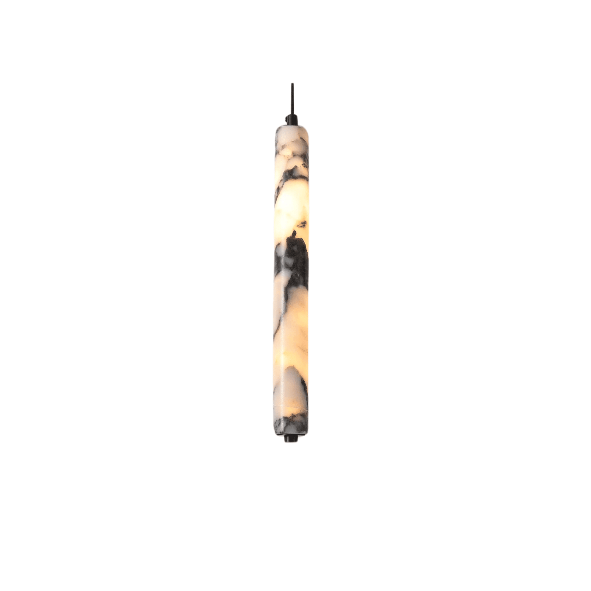 Luxury Black Cylinder Natural Stone Pendant Lamp