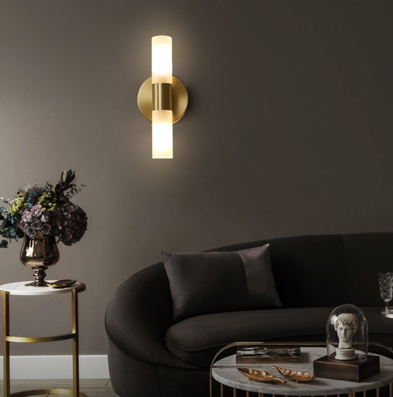 LuxRoyale Modern Gold Pipe Led Wall Sconces