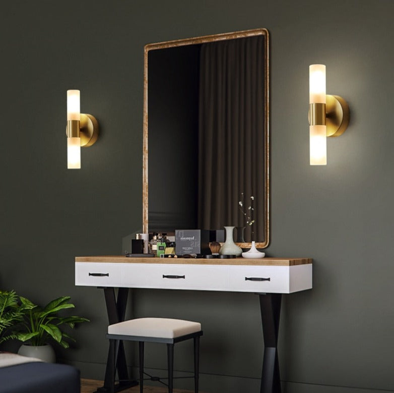 LuxRoyale Modern Gold Pipe Led Wall Sconces