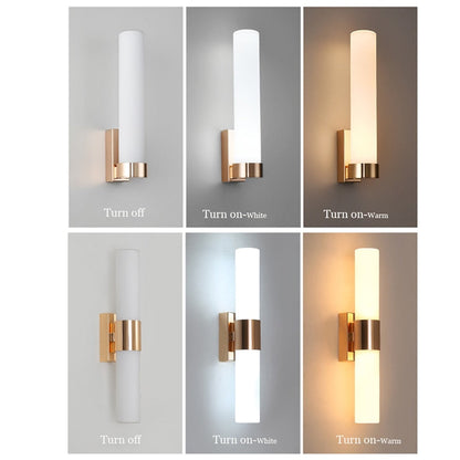 LuxRoyale Modern Gold Pipe Led Wall Sconces