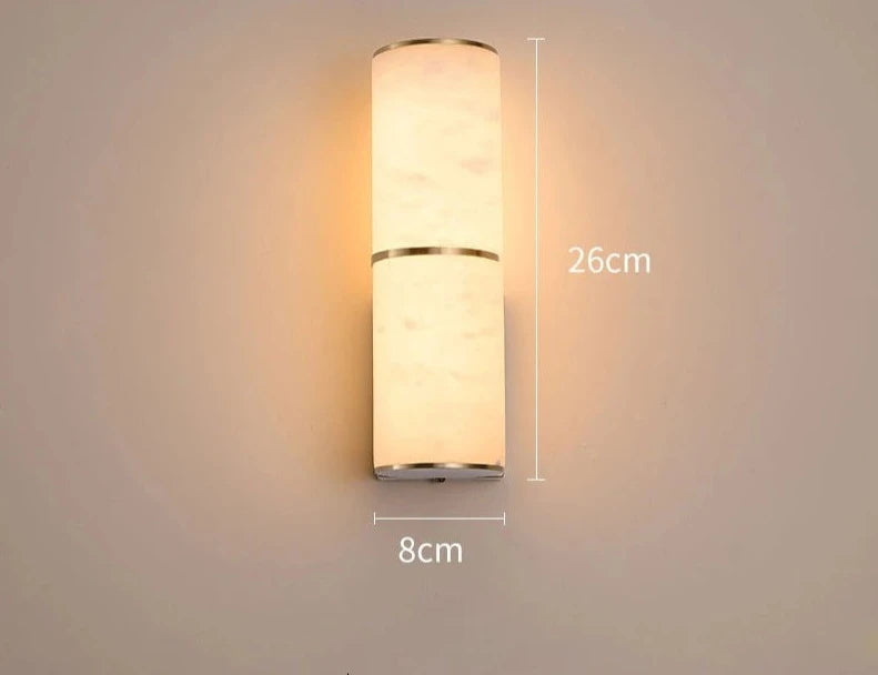 LuxRoyale Natural Marble Copper Alabaster LED Wall Lights - Northern European Luxury Lighting