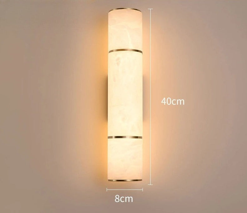 LuxRoyale Natural Marble Copper Alabaster LED Wall Lights - Northern European Luxury Lighting
