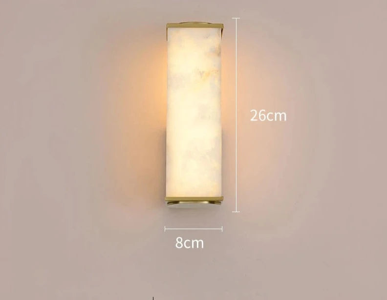 LuxRoyale Natural Marble Copper Alabaster LED Wall Lights - Northern European Luxury Lighting