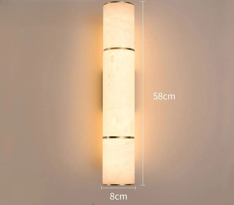LuxRoyale Natural Marble Copper Alabaster LED Wall Lights - Northern European Luxury Lighting
