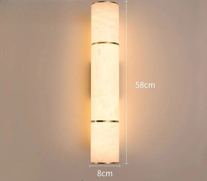 LuxRoyale Natural Marble Copper Alabaster LED Wall Lights - Northern European Luxury Lighting