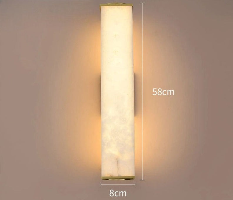 LuxRoyale Natural Marble Copper Alabaster LED Wall Lights - Northern European Luxury Lighting
