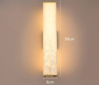 LuxRoyale Natural Marble Copper Alabaster LED Wall Lights - Northern European Luxury Lighting