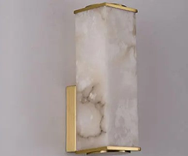 LuxRoyale Natural Marble Copper Alabaster LED Wall Lights - Northern European Luxury Lighting