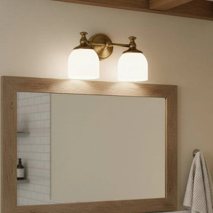 Lyra Brass Milk Glass Wall Sconce 1