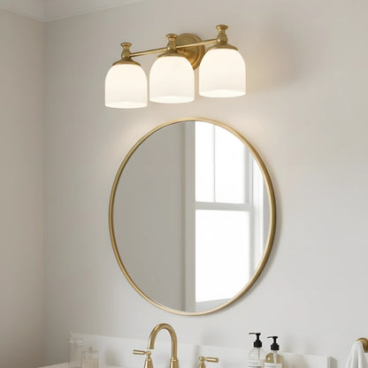 Lyra Brass Milk Glass Wall Sconce 7