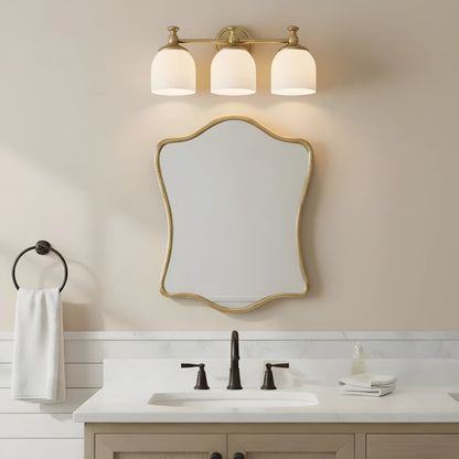 Lyra Brass Milk Glass Wall Sconce 8