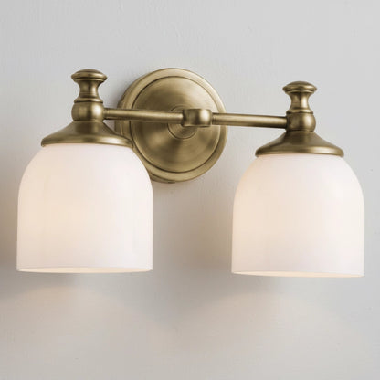 Lyra Brass Milk Glass Wall Sconce 9