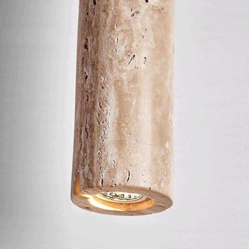 Marbled Travertine Cylinder Pendant Light 1