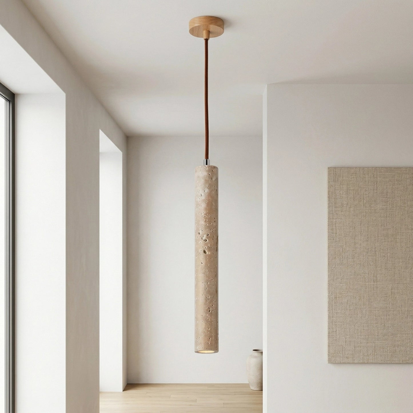 Marbled Travertine Cylinder Pendant Light 5