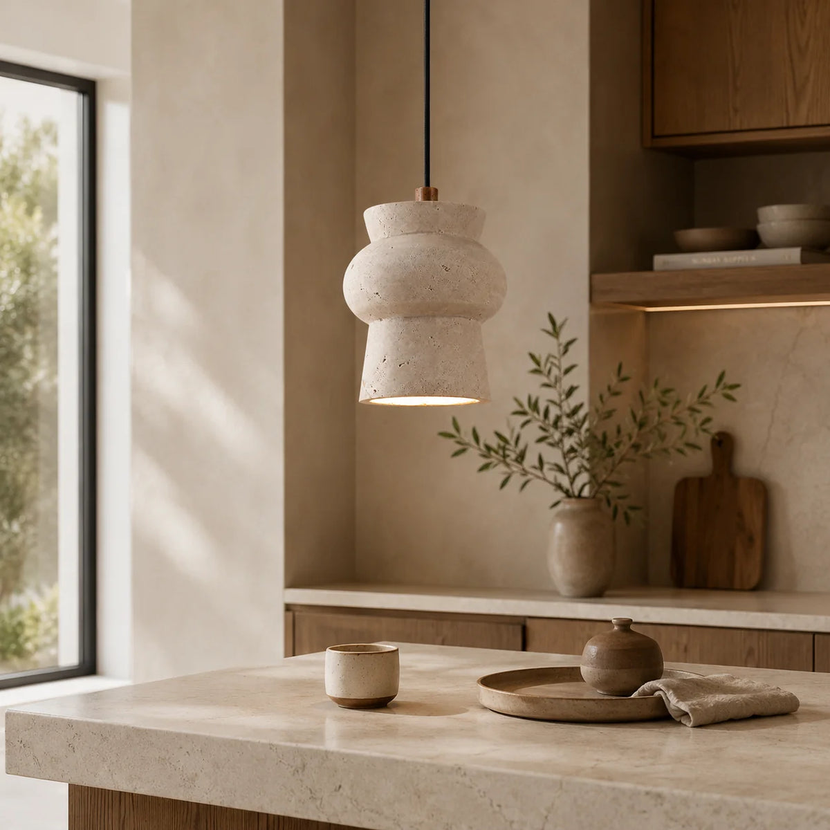 Marevra Travertine Pendant Light 4