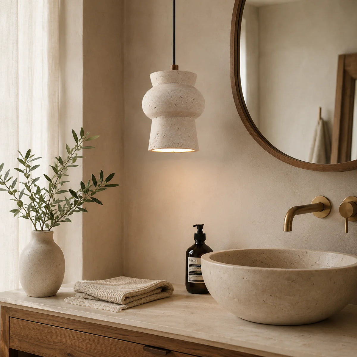 Marevra Travertine Pendant Light 5