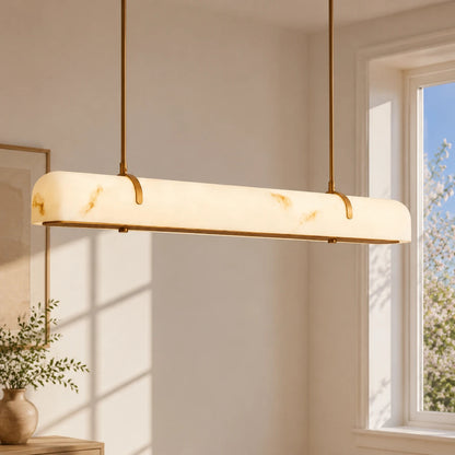 Marielle Modern Linear Veined White Glass Pendant Light 0
