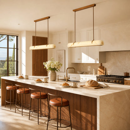 Marielle Modern Linear Veined White Glass Pendant Light 7