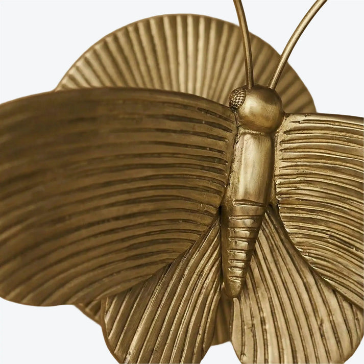 RoyaleGlow Art Deco Moth Wall Sconce - Gold Resin Vintage Accent Light