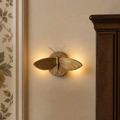 Marlow Vintage Art Deco Moth Resin Wall Sconce 0