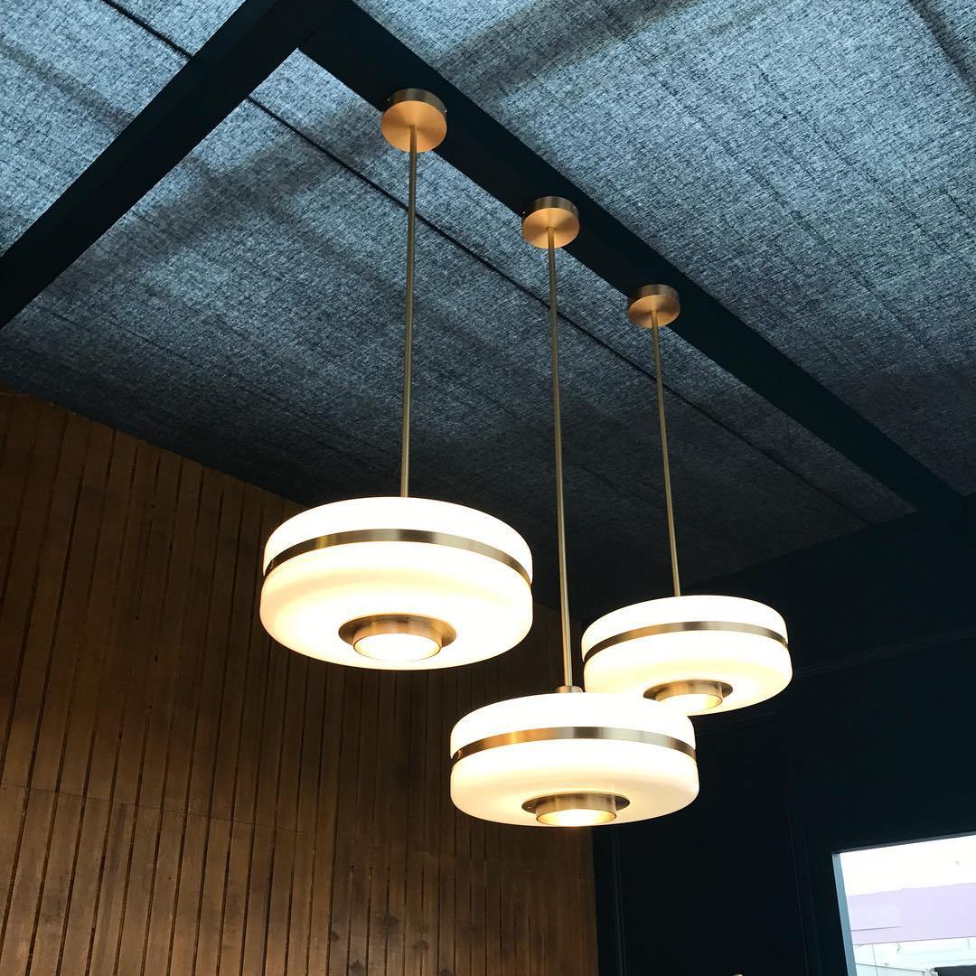 RoyaleGlow Modern Opal Glass & Brass Pendant Light - Elegant Ceiling Fixture