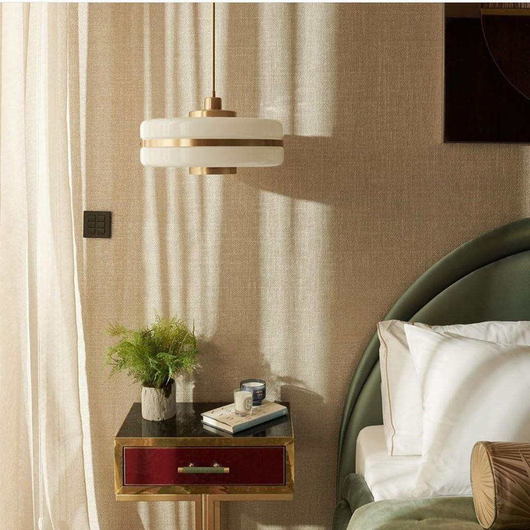 RoyaleGlow Modern Opal Glass & Brass Pendant Light - Elegant Ceiling Fixture