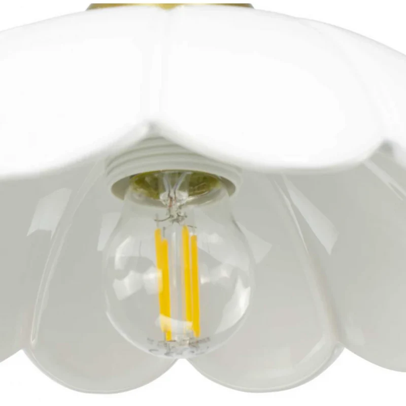 RoyaleGlow Ceramic Petal Pendant Light with Brass Accent - Kitchen & Entryway