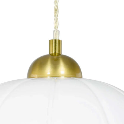 RoyaleGlow Ceramic Petal Pendant Light with Brass Accent - Kitchen & Entryway