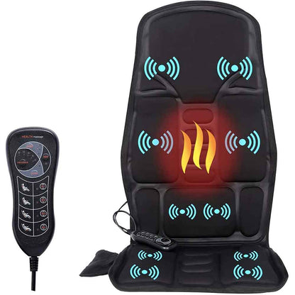 RoyaleGlow 8 Mode Massage Chair Pad With Heated Back Neck Cushion For Car & Home