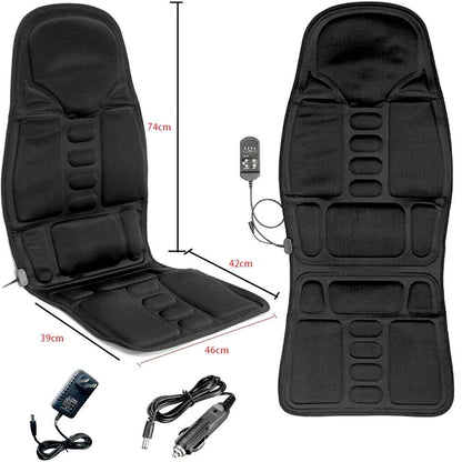 RoyaleGlow 8 Mode Massage Chair Pad With Heated Back Neck Cushion For Car & Home