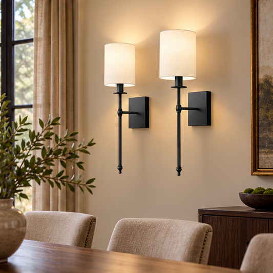 Lumora Battery Operated Wall Sconces Set of 2 – Wireless Dimmable LED Lights with Remote & RGB Modes