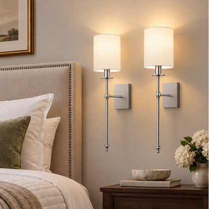 طقم مصابيح حائط LED لاسلكية تعمل بالبطارية من Lumora، 2 قطع – إضاءة قابلة للتعتيم مع تحكم عن بعد وأنماط RGB