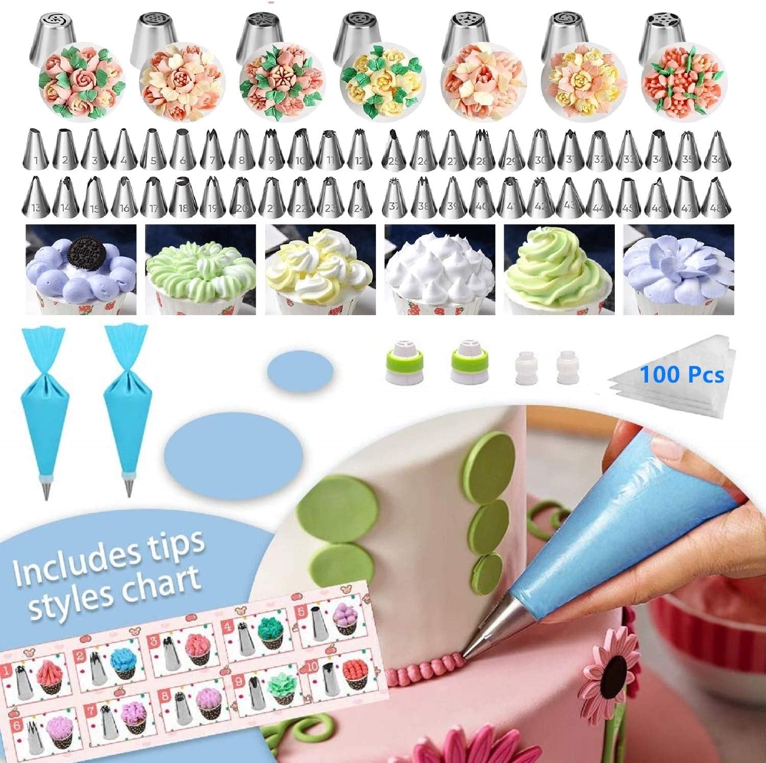 Mega Cake Decorating Supplies,493 PCS Cake & Cupcake Decorating Kit 2