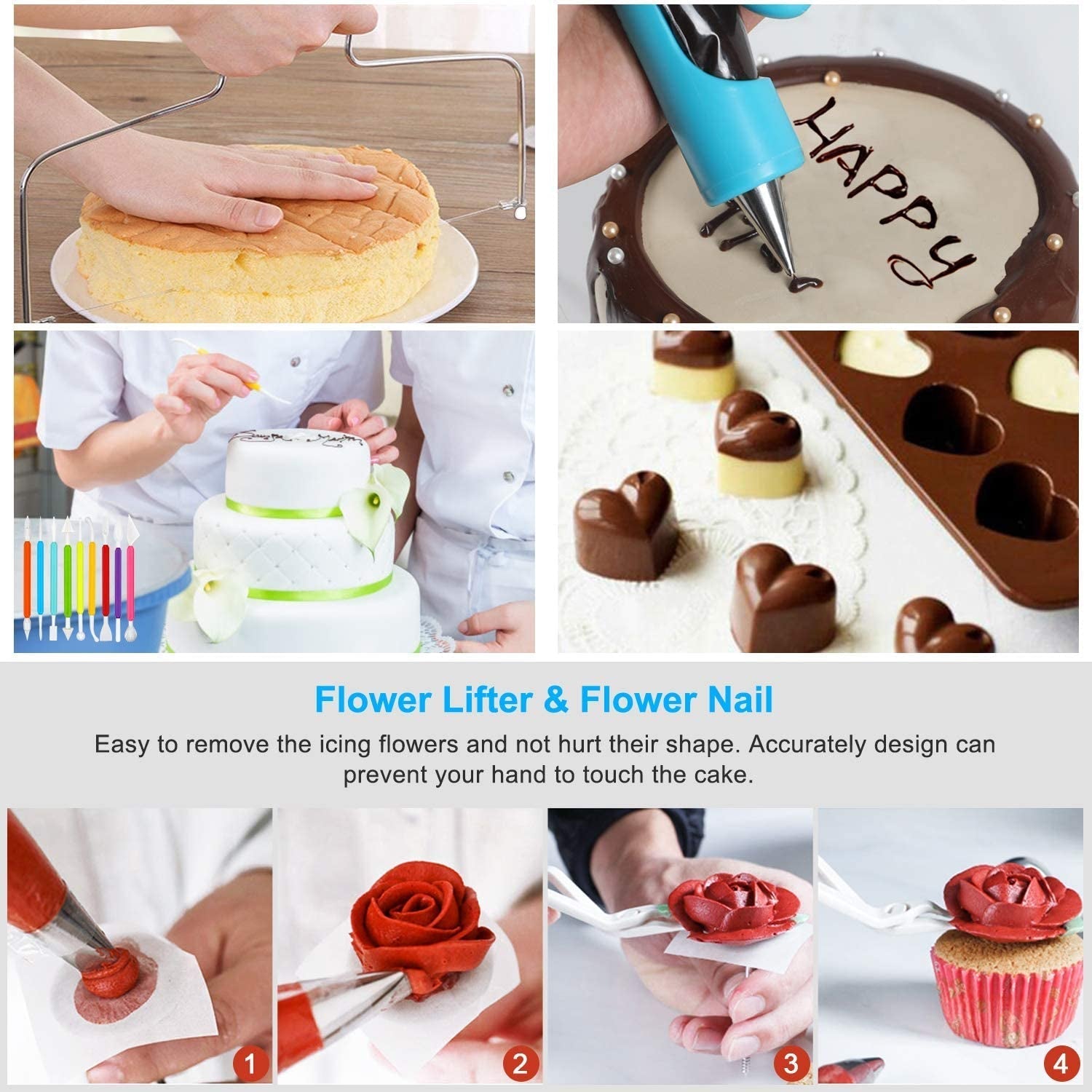 Mega Cake Decorating Supplies,493 PCS Cake & Cupcake Decorating Kit 3