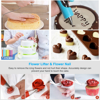 Mega Cake Decorating Supplies,493 PCS Cake & Cupcake Decorating Kit 3