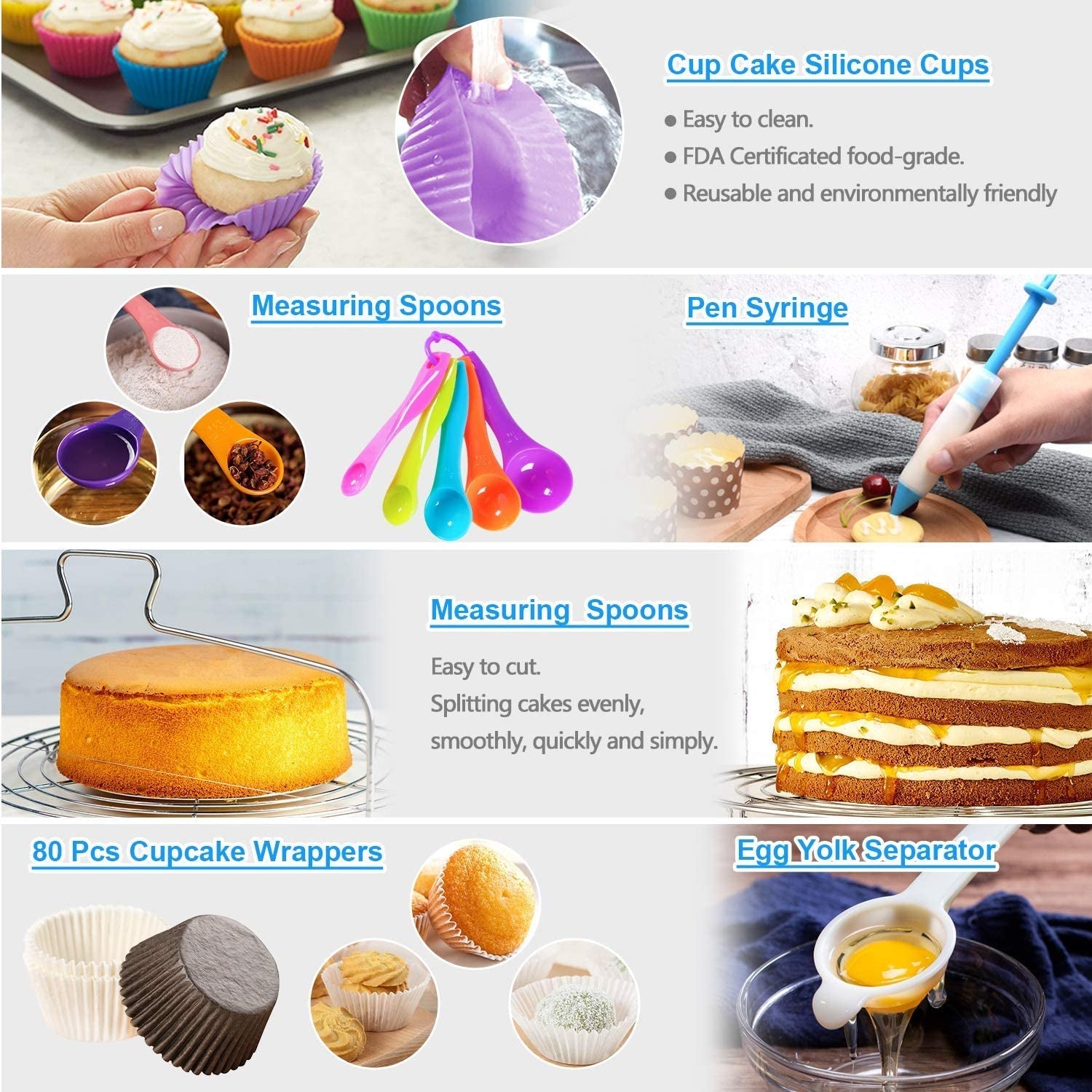Mega Cake Decorating Supplies,493 PCS Cake & Cupcake Decorating Kit 5