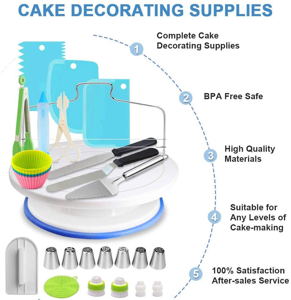 Mega Cake Decorating Supplies,493 PCS Cake & Cupcake Decorating Kit 7