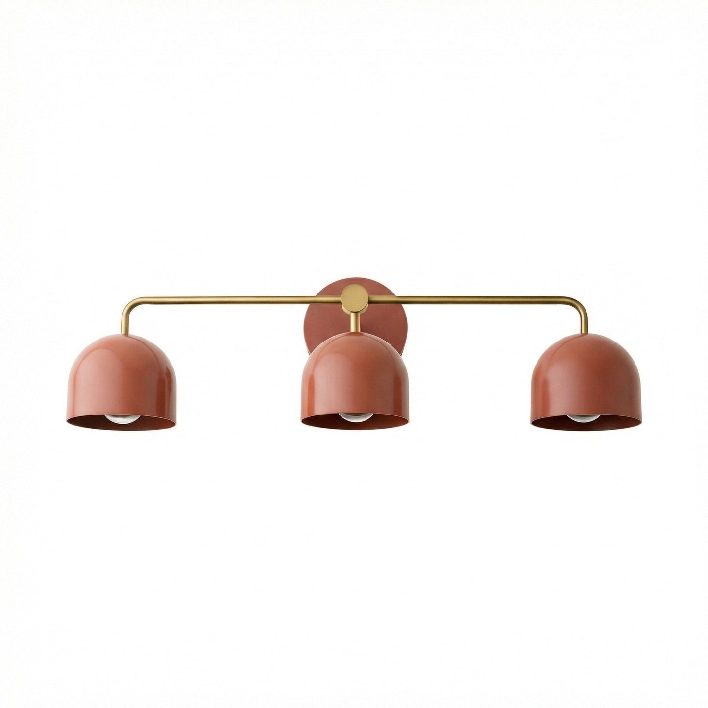 Royelux 3-Light Farmhouse Bathroom Vanity Light, Terracotta & Brass Fixture-Royale Basic