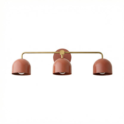Royelux 3-Light Farmhouse Bathroom Vanity Light, Terracotta & Brass Fixture-Royale Basic