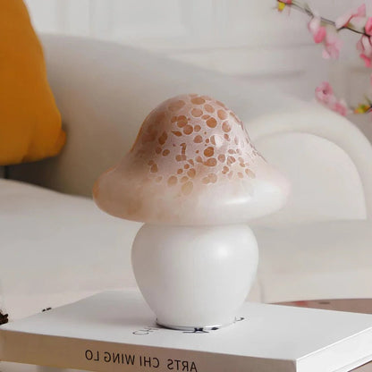 LuxRoyale Mushroom Light With Speckled Glass Dimmable Lamp For Modern Decor