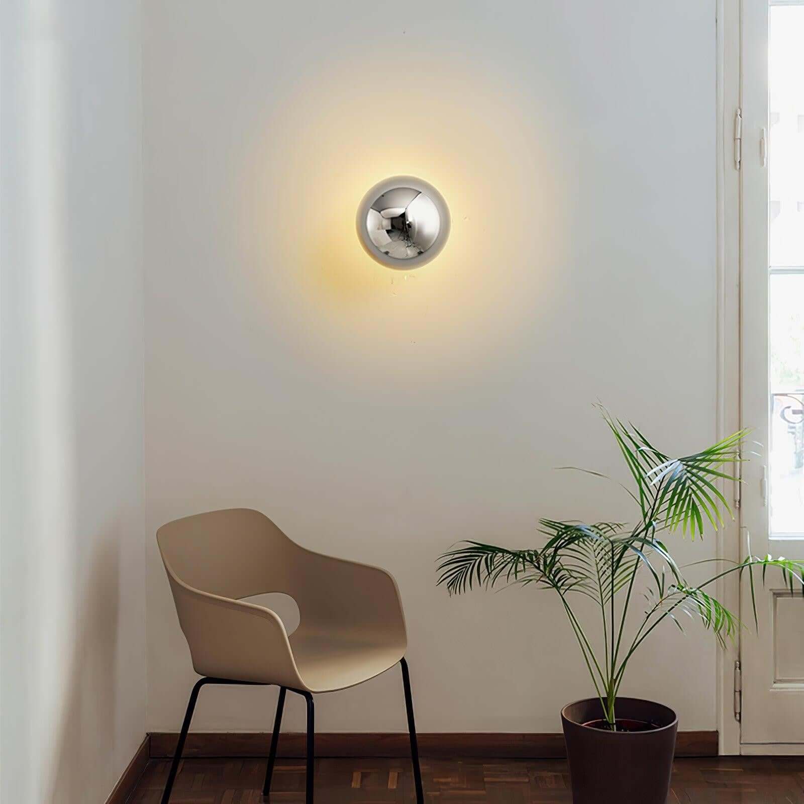 LuxRoyale Merqano Round LED Wall Sconce Modern Light for Bedroom & Bathroom