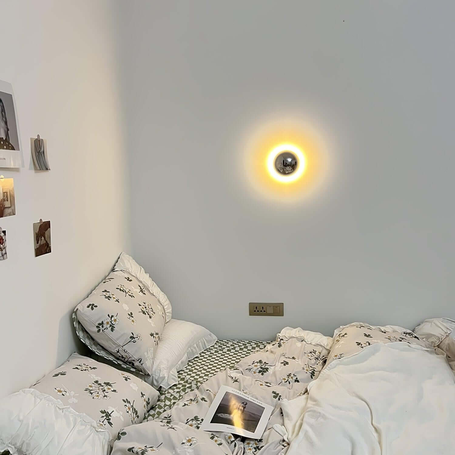 LuxRoyale Merqano Round LED Wall Sconce Modern Light for Bedroom & Bathroom