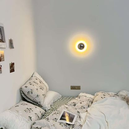 LuxRoyale Merqano Round LED Wall Sconce Modern Light for Bedroom & Bathroom