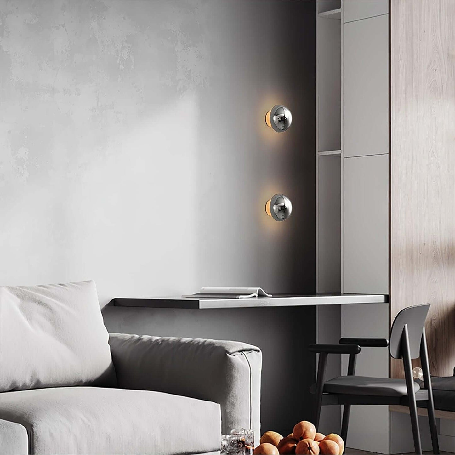 LuxRoyale Merqano Round LED Wall Sconce Modern Light for Bedroom & Bathroom