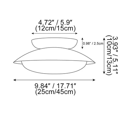 Rayvia Mid-Century Cream Iron Dome LED Ceiling Light With Warm Glow