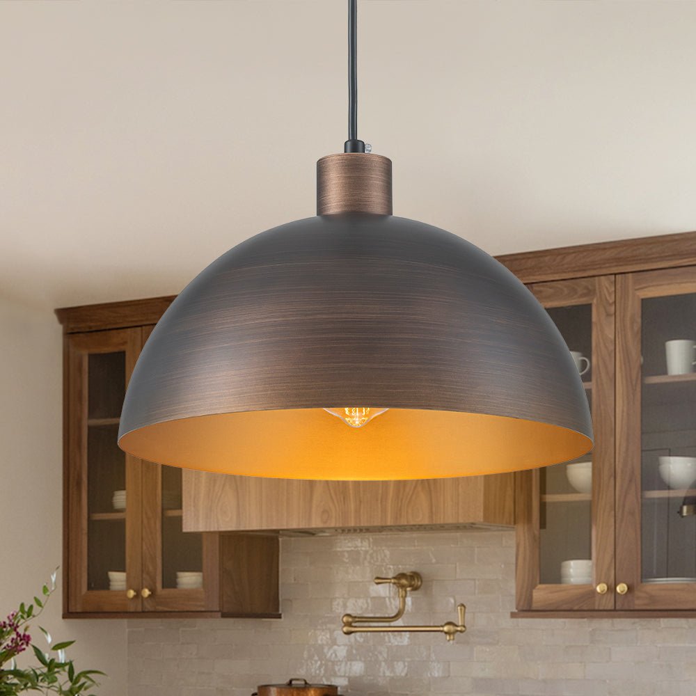 Mid-Century Modern Pendant Industrial Metal Dome Light 3