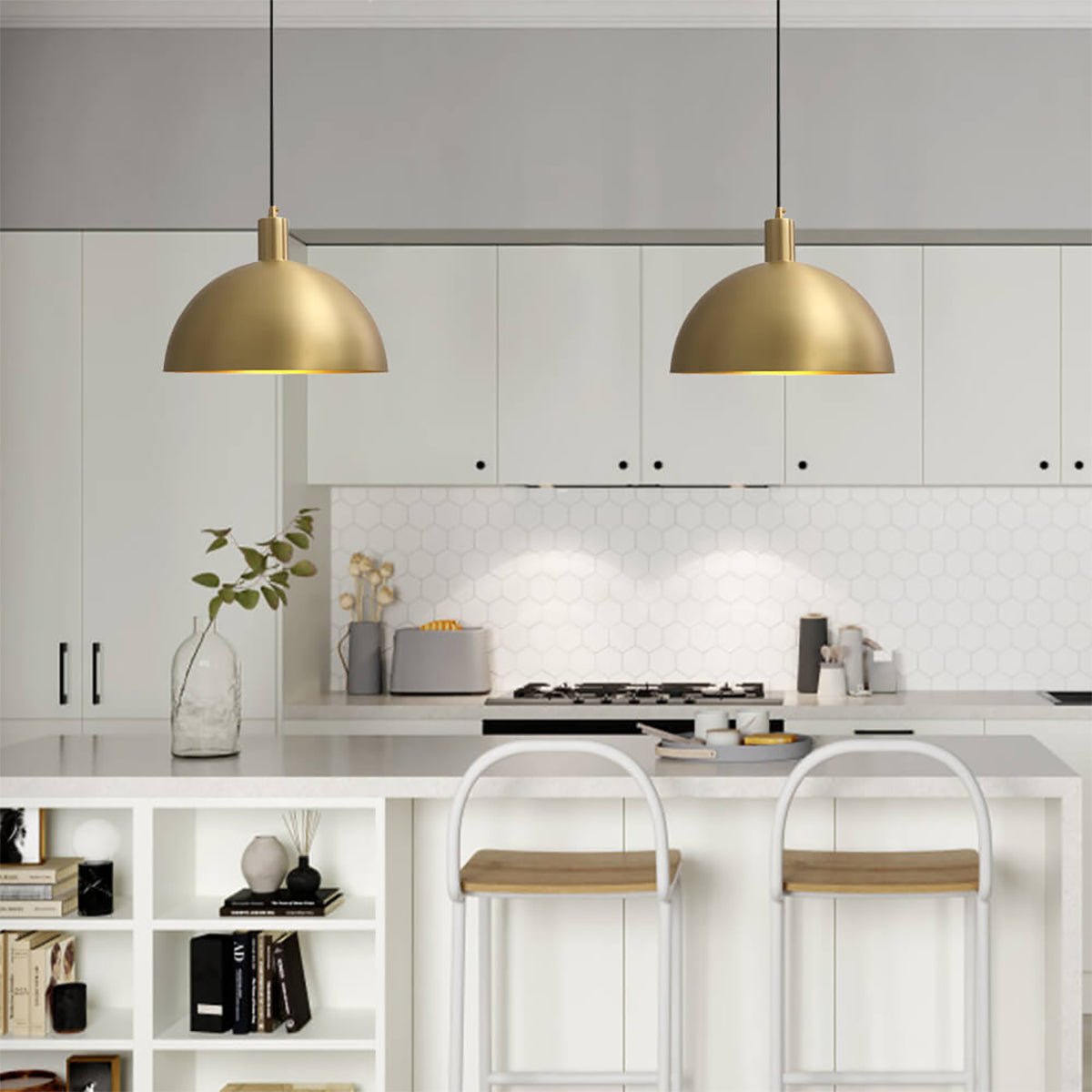 Mid-Century Modern Pendant Industrial Metal Dome Light 5