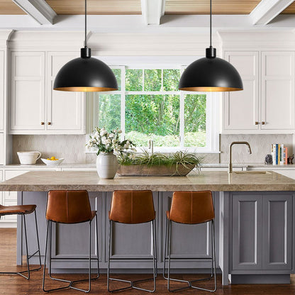 Mid-Century Modern Pendant Industrial Metal Dome Light 7